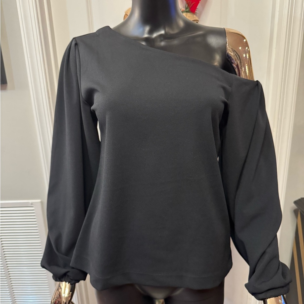 Banana Republic Black One-Shoulder Blouse